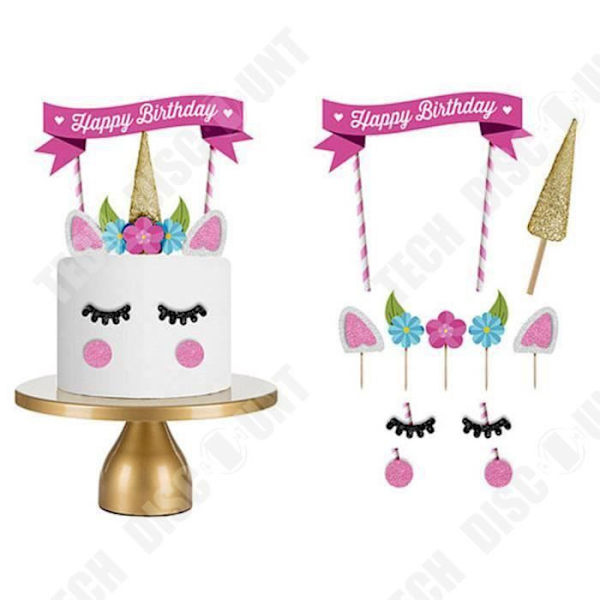 TD® Teeman koristeet unicorn syntymäpäivä tytölle sateenkaari käsintehty uudelleenkäytettävä juhlapallo banneri happy birth Flerfärgad