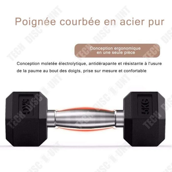 TD® 2*2,5 kg Hex Hantel Armträning för män för män Hemträningsutrustning