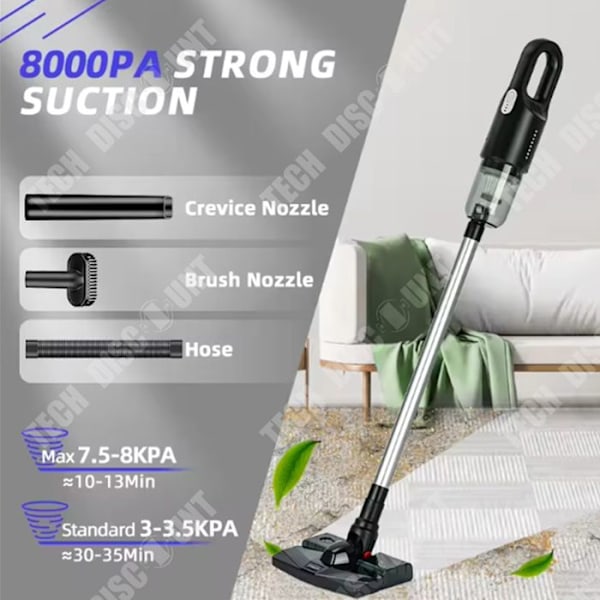 TD® Hoover langaton käsipölynimuri suurta imutehoa varten kotiin ja autoon, märkä- ja kuivapuhdistustoiminnolla.