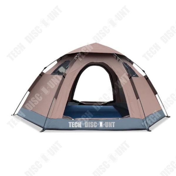 TD® Outdoor Camping Nät Röd Snabböppning Automatisk stormsäker förtjockning Hexagontält Campingutrustning