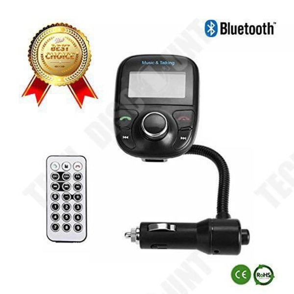 TD® Bluetooth FM-sender med fjernbetjening, musikstyring, håndfri kit, FM-radio, tilslutning til cigarettænder, multifunktionel