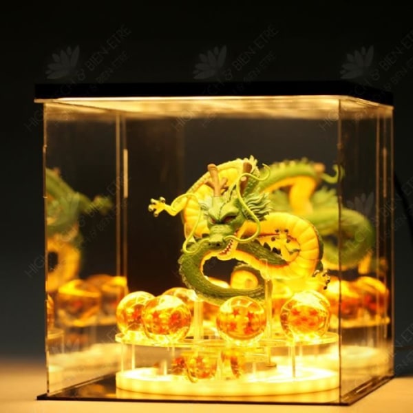 HTBE® Blue dragon dragon ball kristallkula stativ dragon handgjord låda modell 3,5 cm dragon ball med ljus