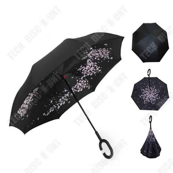 TD® Creative Långt Handtag Paraply Dubbellager Paraply Hands Free Vehicle Inverted Paraply Regn eller Regn Solskydd