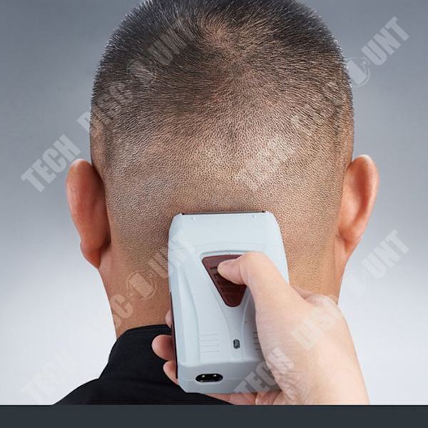 TD® Elektrisk barbermaskine til mænd - Skaldet barber - Hvid skraber - Multifunktionel barbermaskine med vekselbevægelse - Bærbar barber.