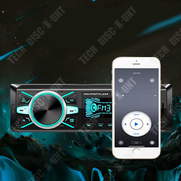 TD® Bluetooth-autoradio bluetooth MP3-soitin 12V kaksinkertainen USB seitsemän väriä valoa varten autoon