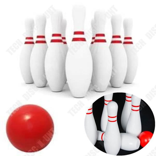TD® Mini Bowling Spil 10 Kegler + 1 Bold og 1 Tæppe - Bowling Spil til Børn - Legetøj Kegle - Udendørs Spil