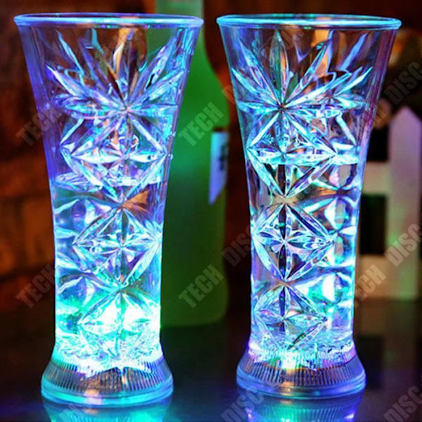 TD® Glas whiskyglas led bakgrundsbelyst akryl genomskinlig självlysande färgglada ljuseffekter barer restauranger