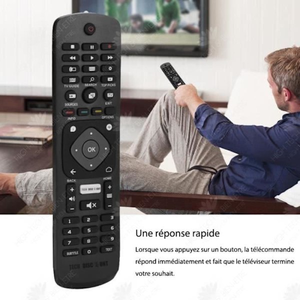 HTBE® Lämplig för Philips Quick Response Set Top Box Smart TV Fjärrkontroll Mekanisk Infraröd Svart Bärbar Hållbar