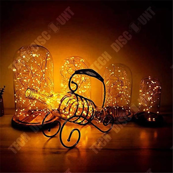 TD® USB LED String Lights, 20M 200 LEDs 8 lägen med fjärrkontroll, för trädgård, jul, bröllop, fest, (Cool White, 2st).