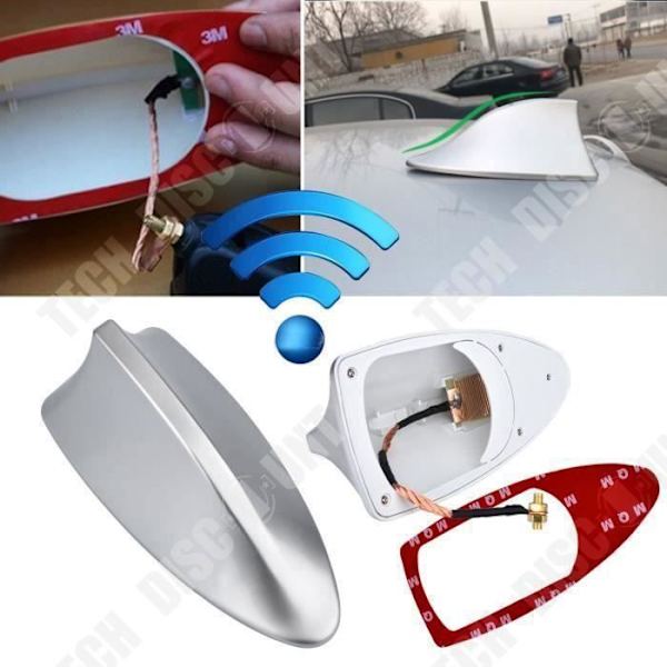 Bilantenne Bilantenne Universel 17cm Aluminium Hajfens Silver Forstærket Antenne - Biltilbehør