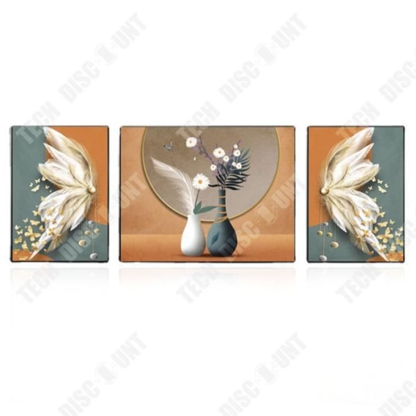 TD® Europeisk retro oljemålning stil färsk blomma triptyk hotellmodell sovrum väggmålning vardagsrum vägg dekorativ målning