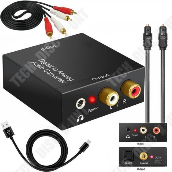 TD® Digital-Analog Audio Signal Converter Stor digital fiber coaxial shell to L - R 3.5 mm - AV adapter