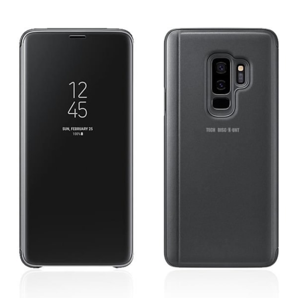 Telefonetui - TD® - S9 - Vertikalt spejl - Smart vindue - Sort akryl