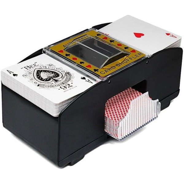 Automaattinen kortinsekoitin - Musta - Elektroninen - Paristokäyttöinen - Pokeriin ja rommiin Svart