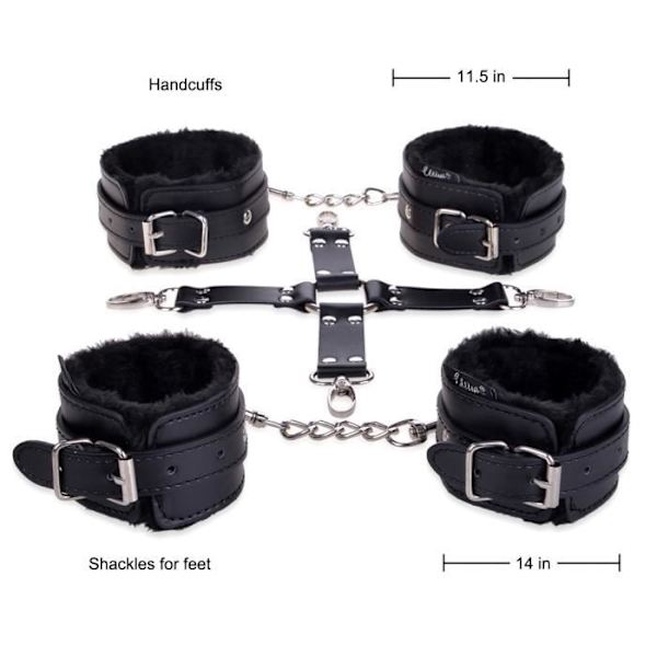 Erotinen bondage-setti - LCC® - 10 kappaletta - Säädettävä koko - Sopii miehille ja naisille - Musta
