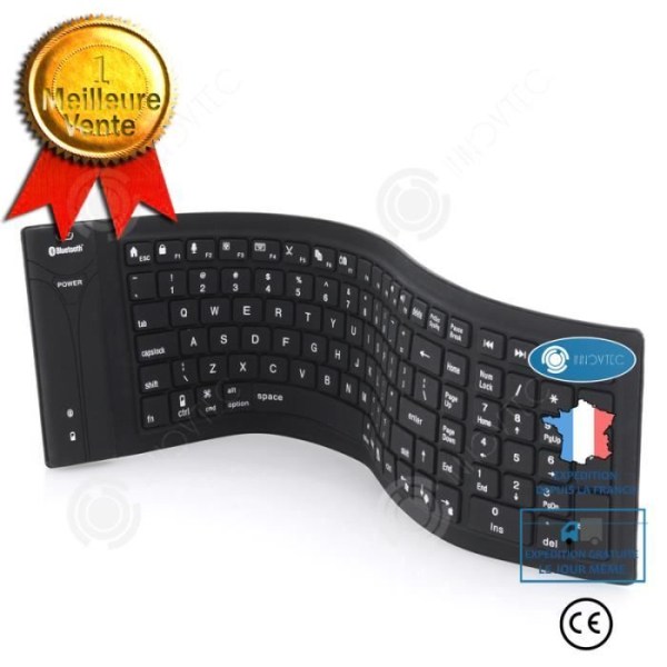 INN® Silicon Keyboard Silica Gel USB 108 Keys Folding Bluetooth Trådlöst vattentätt tangentbord