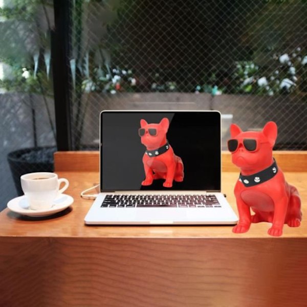 TD® Bluetooth højttaler, hundeformet bærbar trådløs Bluetooth højttaler, egnet til mobiltelefoner, bærbare computere, tablets (farve: rød)