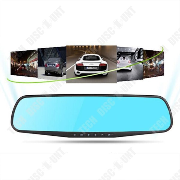 TD® 4,3 tommer touchscreen dashcam med dual-lens 1080P bilkamera og 5 megapixel bagudsigtskamera T