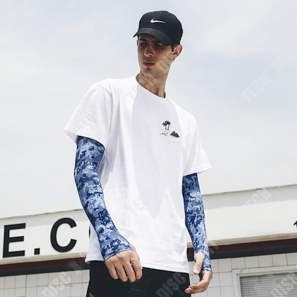 Cykelärmar - TD - Utomhusridning Coolness - Sommarsolskydd - Unisex - Blå Blå jag