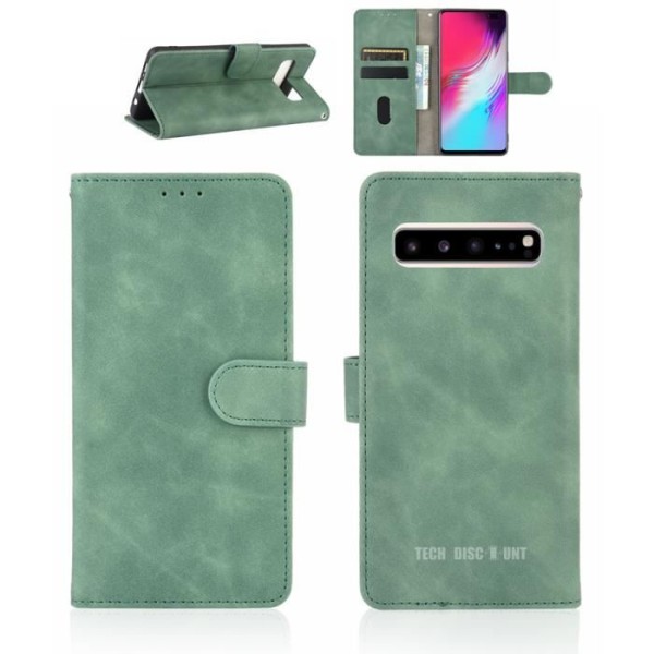 Telefonfodral - TD® - Grön - Fallskydd - Läder - Inbyggt stöd Grön
