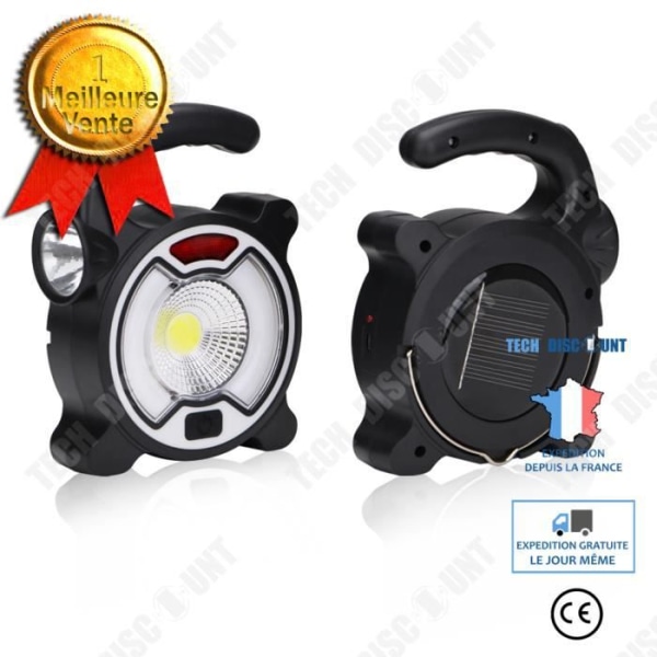 TD® Lommelygte camping belysning fiskeri vandreture lommelygte 18650 batteri LED lys sort