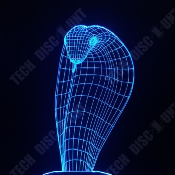 TD® 3D Lampe Illusion Optisk Led Natlampe 3D Cobra Lampe 7 Farver Led Natlamper Til Børn Touch Led Usb Bord Lampe