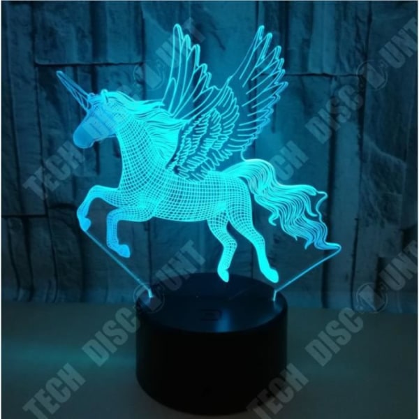 TD® 3D Night Light LED Unicorn Night Light 7 färgskiftande dekorlampa med fjärrkontroll för barn, flickor, pojkar