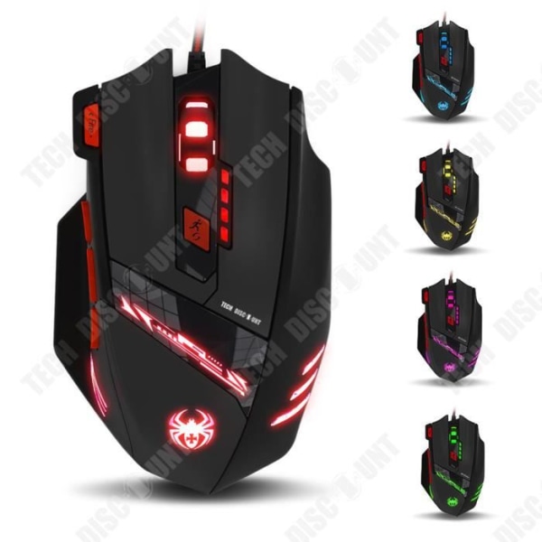 TD® Gaming Mouse med kabel til kontor DPI justerbar perfekt greb håndkontrol USB funktion flere taster baggrundsbelysning