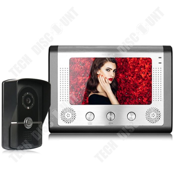 TD® Dørklokke 7 tommer HD dørklokke visuel natvision vandtæt IP55 1000 linjers intercom visuel én til én