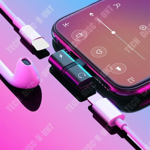 TD® Ljudadapter 2 i 1 Trådlös adapter Två Lightning-portar Snabb och säker laddning Klart att använda