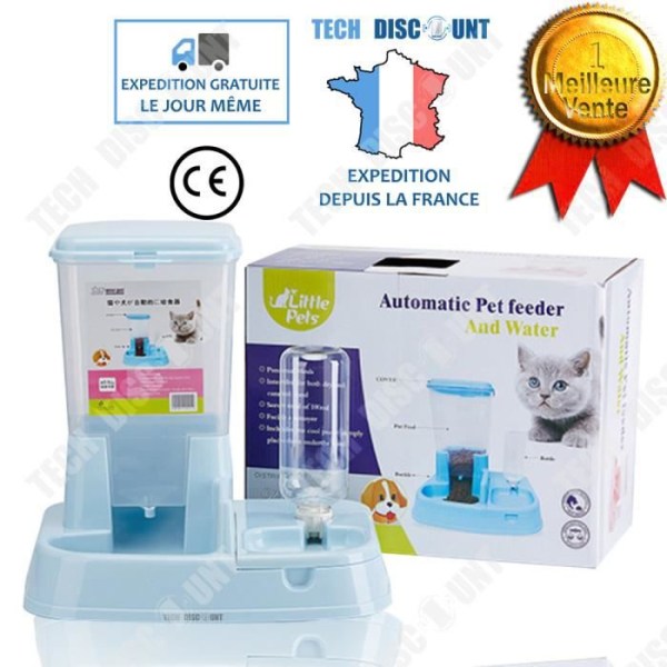 TD® Automatisk Dispenser Kibble Food Vatten Hund Katt Matningsskål Djurmatarsats Matdispensering Gam