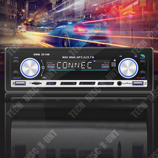 TD® Bluetooth Bilradio 12V Universal Autoradio MP3-spelare Bluetooth Handsfree USB Förlustfri Musik Bilradio Svart