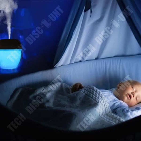 TD® LED-nattelys med roterende funktion til kreativ farve i hjemmet med automatisk slukning til luftfugter