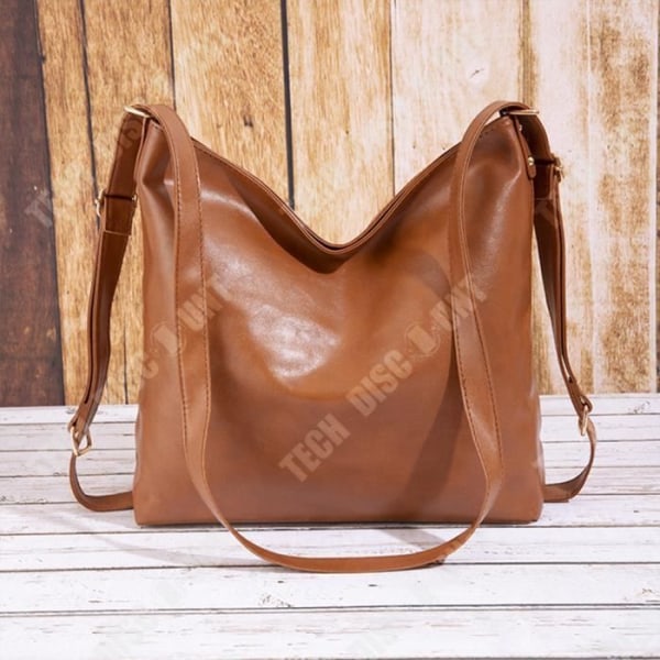 TD® Ny retro skuldertaske i olie-behandlet læder, stor kapacitet, blødt læder buddyr.