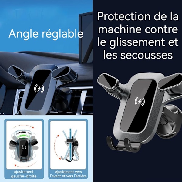 Støtte til bil - TD® - Induktionsoplader - Windshield montering - Multi-overflade - Rotérbar