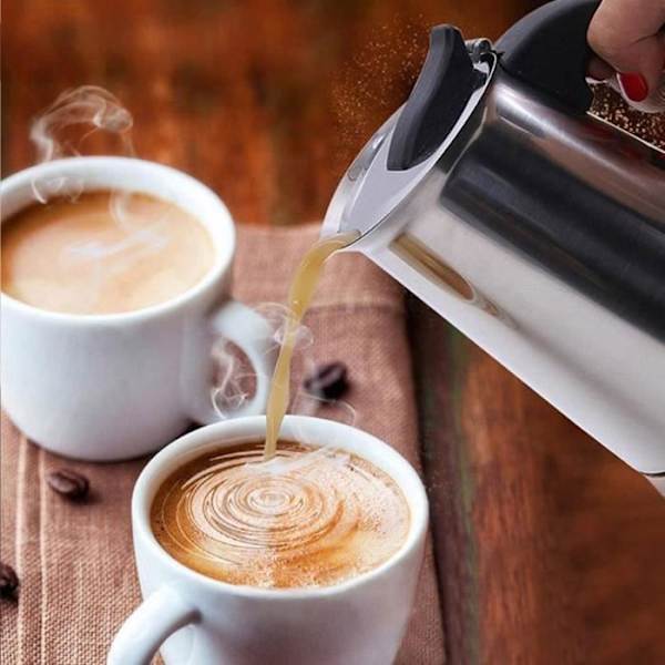 Moka kaffemaskine til hele bønner, køkkenudstyr, kaffe, te, kaffe med mælk, solid design, grå farve