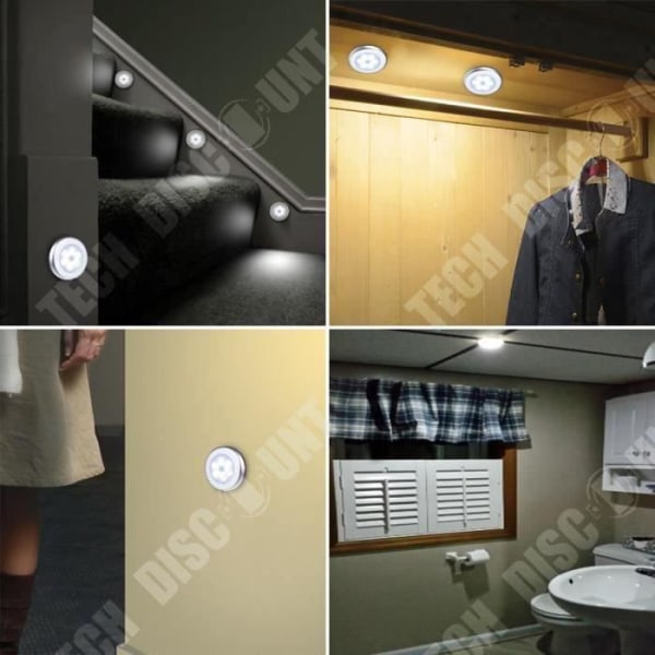 TD® ORIA® Bevægelsessensor Lampe, Automatisk Natlys, Skabslampe, Trappelys, Skabslygte, Nattelys, 3 STK