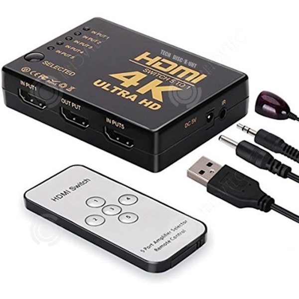 INN® 4k HDMI-väljare 5 ingångs hdr-ljuddelaromkopplare 1080P Kabel-TV-adapter splitterkonsoler Fjärrkontroll