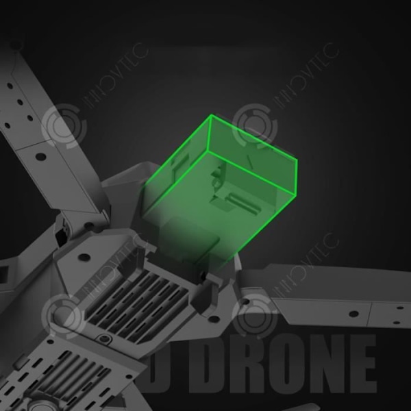 INN® LS-E525 svart quadcopter hopfällbar drönare med 4K HD-kamera och 2 batterier - Innovtec