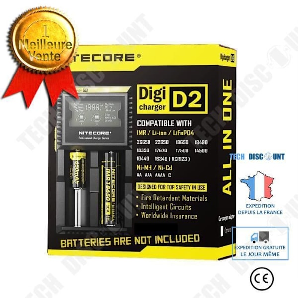 TD® Nopea ja Tehokas Akkulaturi /DIGI CHARGER D2 / Älykäs LCD-näytöllinen laturi / LCD-näyttö LED-valot