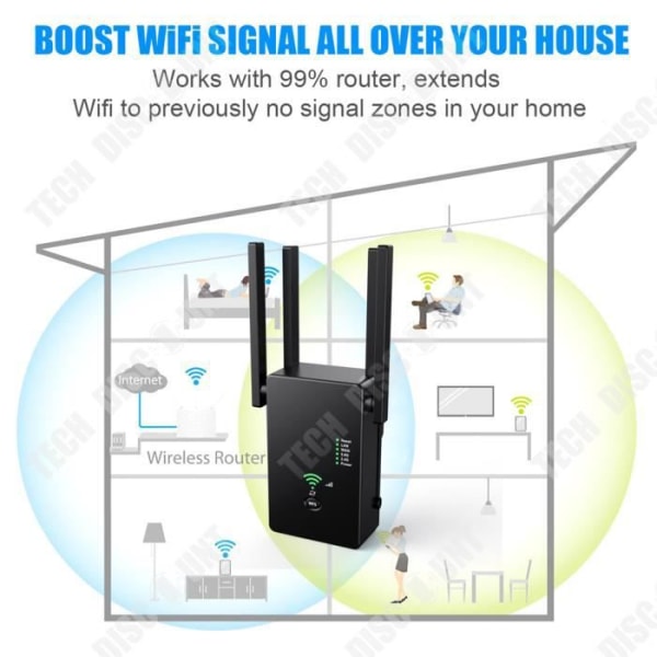 TD® Langaton reititin 1200M signaalivahvistin 2.4G5G toistaja AP kotiverkon parannus, laajasti yhteensopiva, kevyt, kannettava