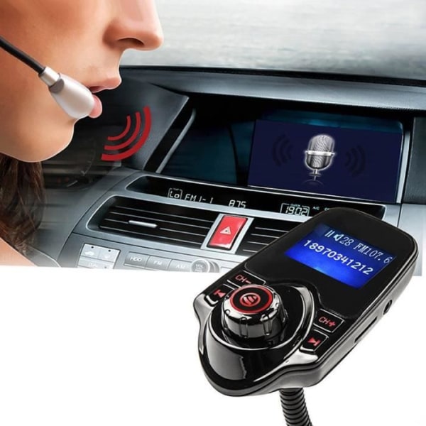 LCC® T10 Bluetooth Handsfree FM-sändare MP3 Bilspelare Radioadapter (röd)