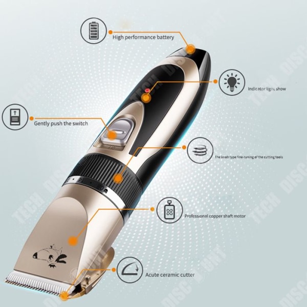 TD Professionell uppladdningsbar elektrisk klippare för hundar och katter Exakt och riskfri klippning idealisk för trimning