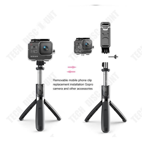 TD® Alt-i-én mobiltelefon selfie stick stativ Bluetooth fyldlys multifunktionel