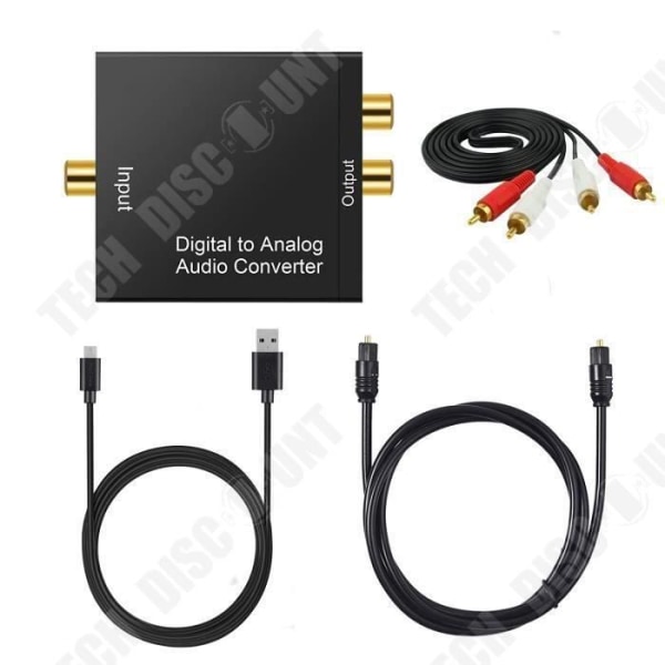 TD® Analog Digital Audio Signal Converter Big Shell Digital Fiber Koaxial till L - R 3,5 mm kanal - AV-adapter