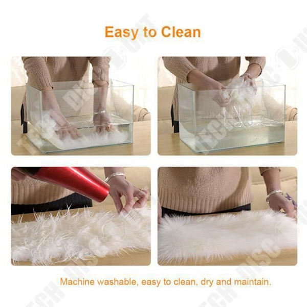 Teddy Mat Vit - TECH DISCOUNT - 60 cm - Mjuk och Varm - Dekoration För Vardagsrum och Sovrum