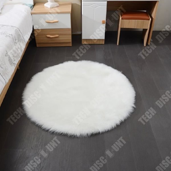 TD® Pyöreä Tekoturkistapetti, kuten aito Villa Matto, Ihmistekoista Ylellistä Villamattoa Sohvatyyny Valkoinen 40*40cm