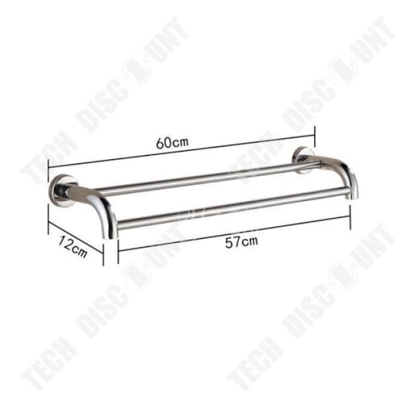 TD® Dobbelt servietstang / badeværelse servietstang / monteret med skrue / flerlags håndklædestang (størrelse: 60 cm)