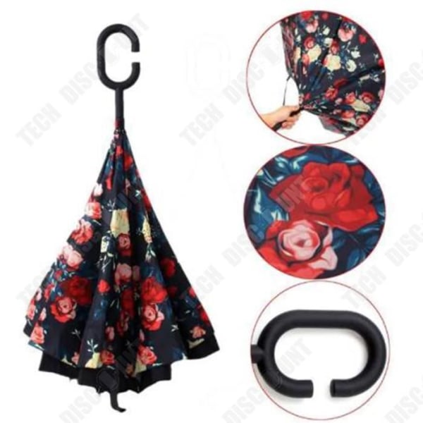 TD® rakt handtag C-format solskydd solskydd UV-skydd utomhusparaply solskydd dubbellager paraply inverterat paraply
