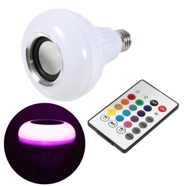 12W E27 LED RGB trådlös Bluetooth-högtalare Glödlampa Musik Audio Fjärrkontroll Lampa